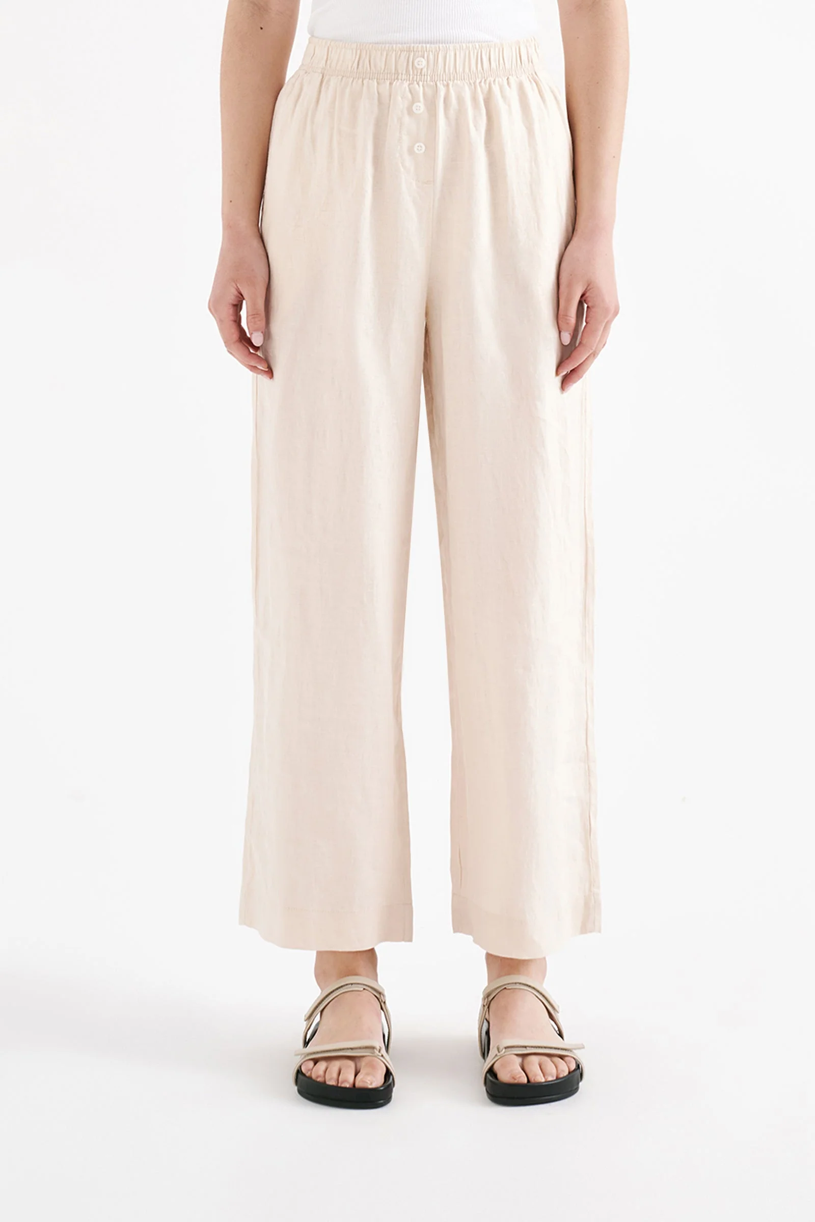 LOUNGE LINEN CROP PANT - Image 2