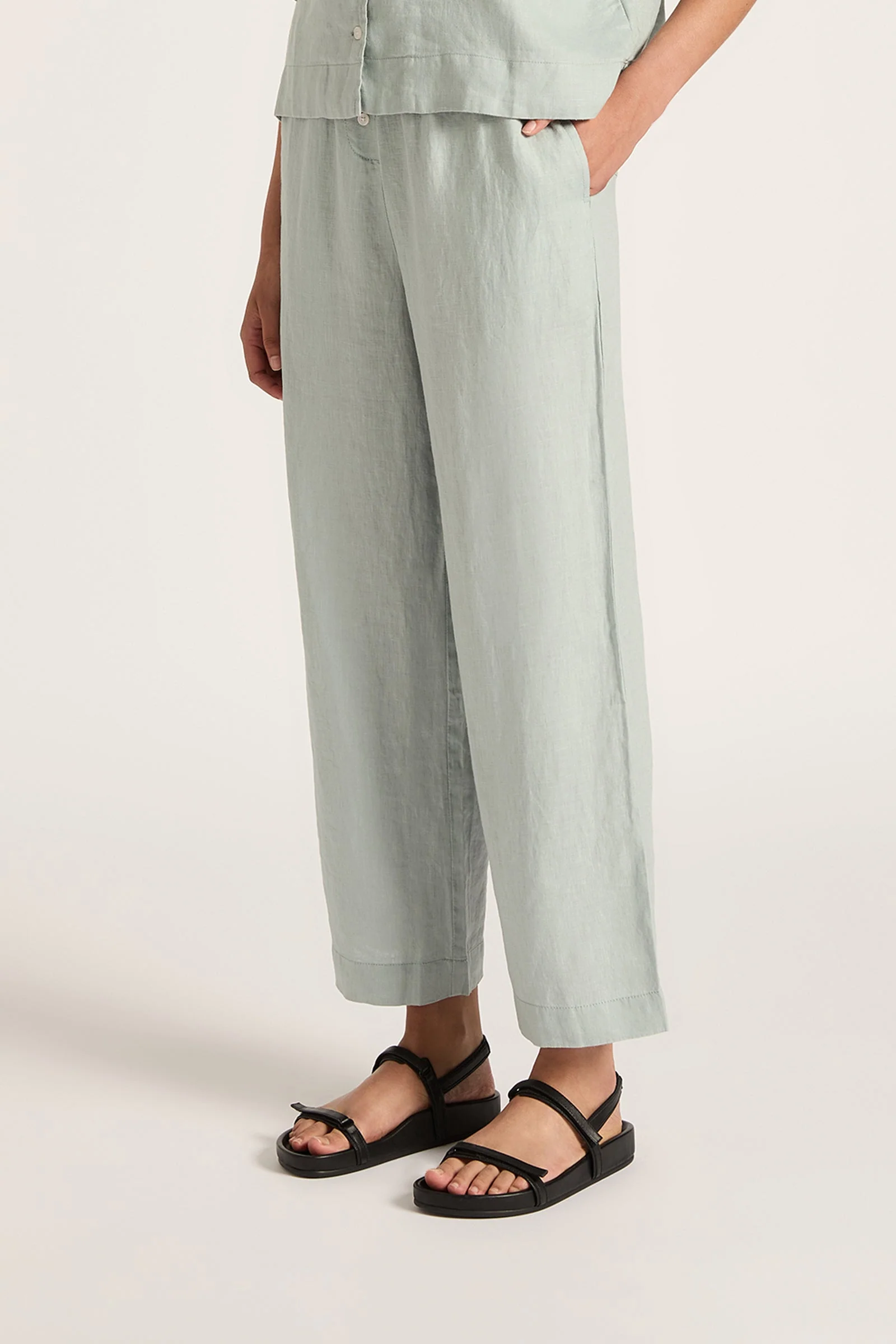 LOUNGE LINEN CROP PANT - Image 9