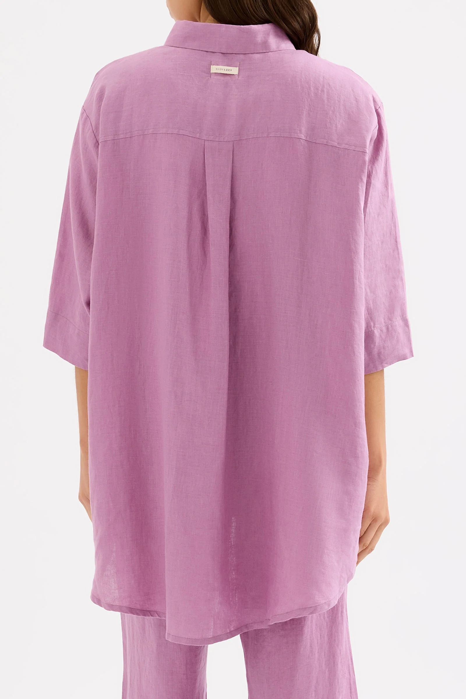 LOUNGE LINEN LONGLINE SHIRT - Image 3