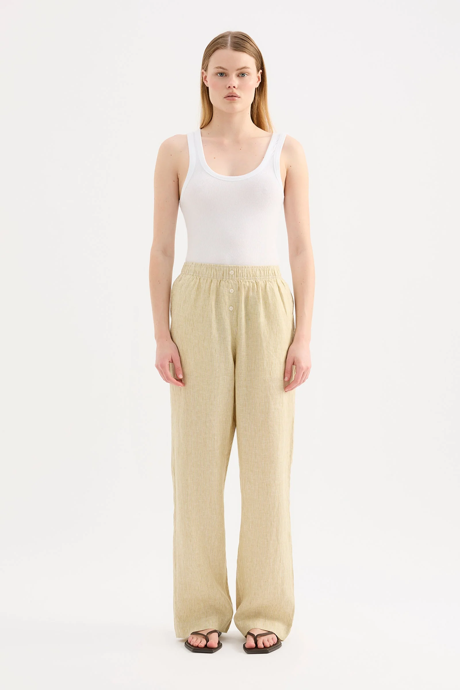 LOUNGE STRIPE LINEN PANT - Image 6