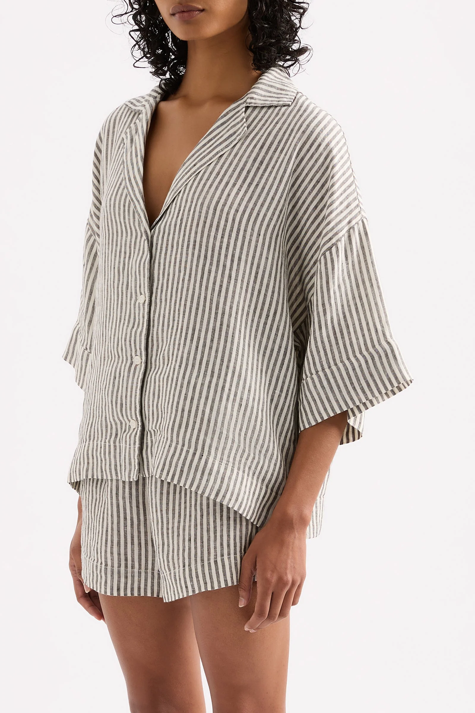 LOUNGE STRIPE LINEN SHIRT - Image 3
