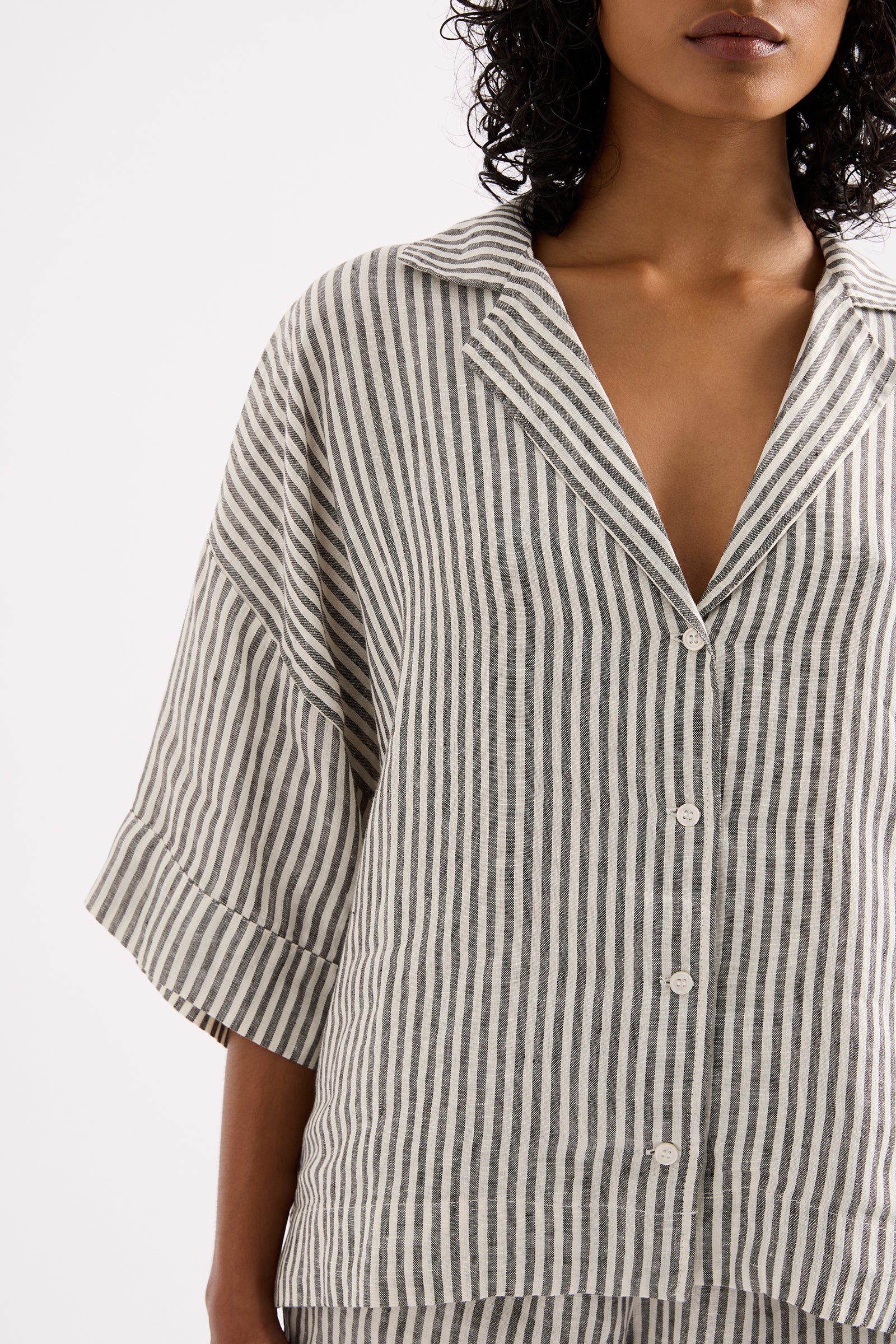 LOUNGE STRIPE LINEN SHIRT - Image 5