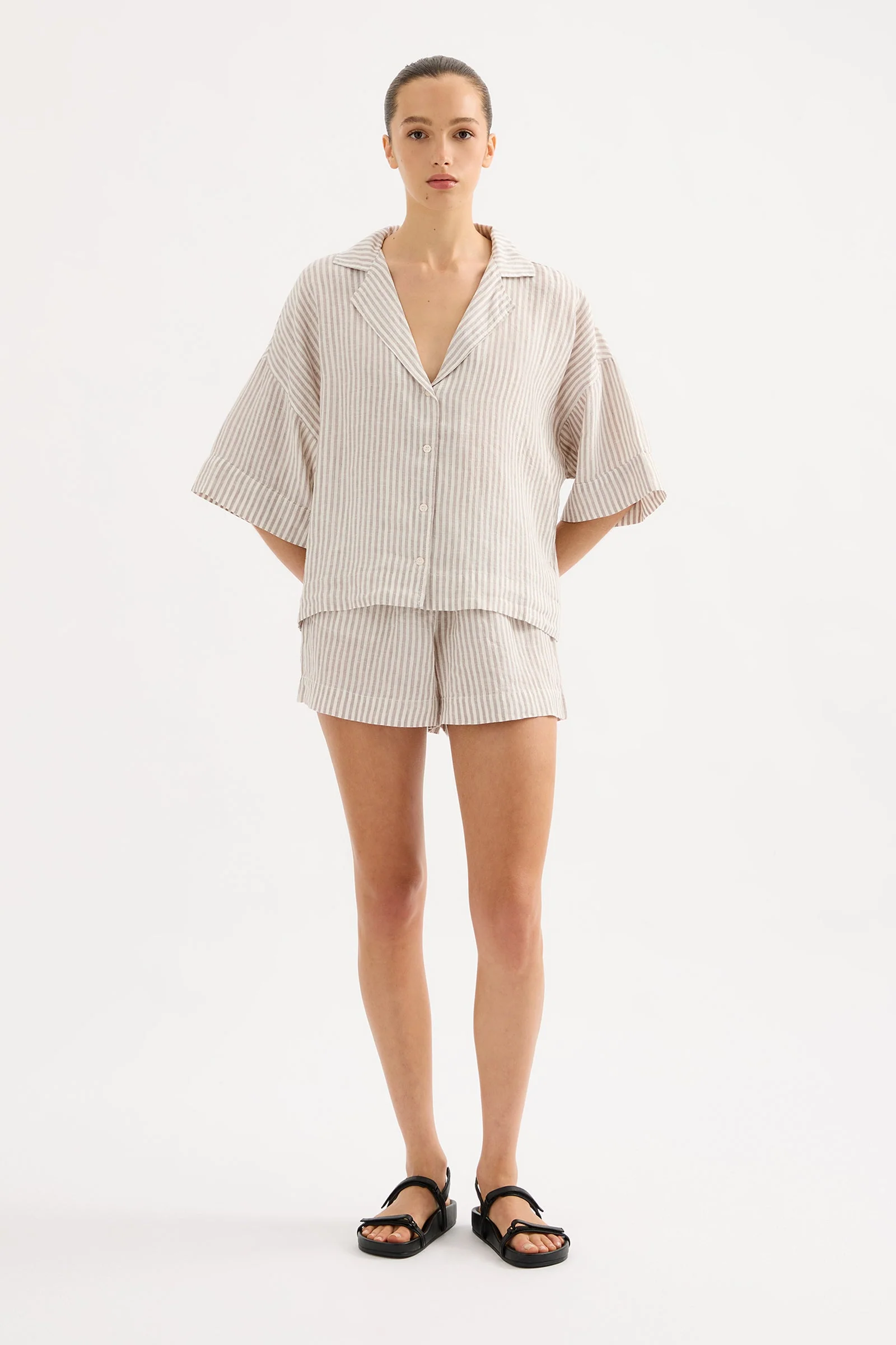 LOUNGE STRIPE LINEN SHIRT - Image 6