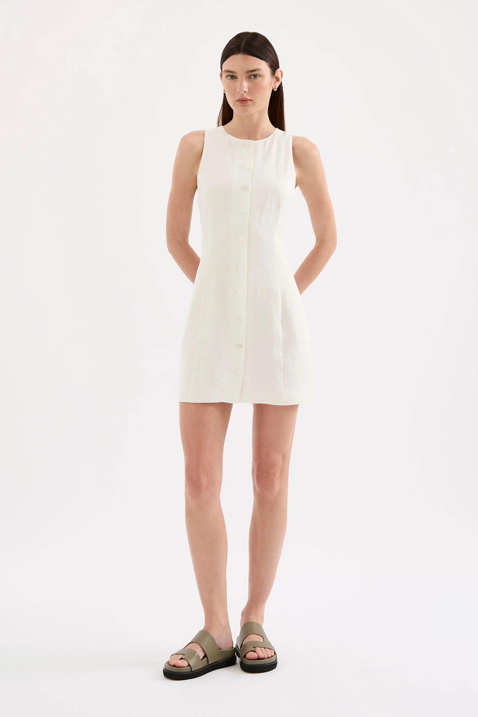 MAZI LINEN MINI DRESS - Image 4