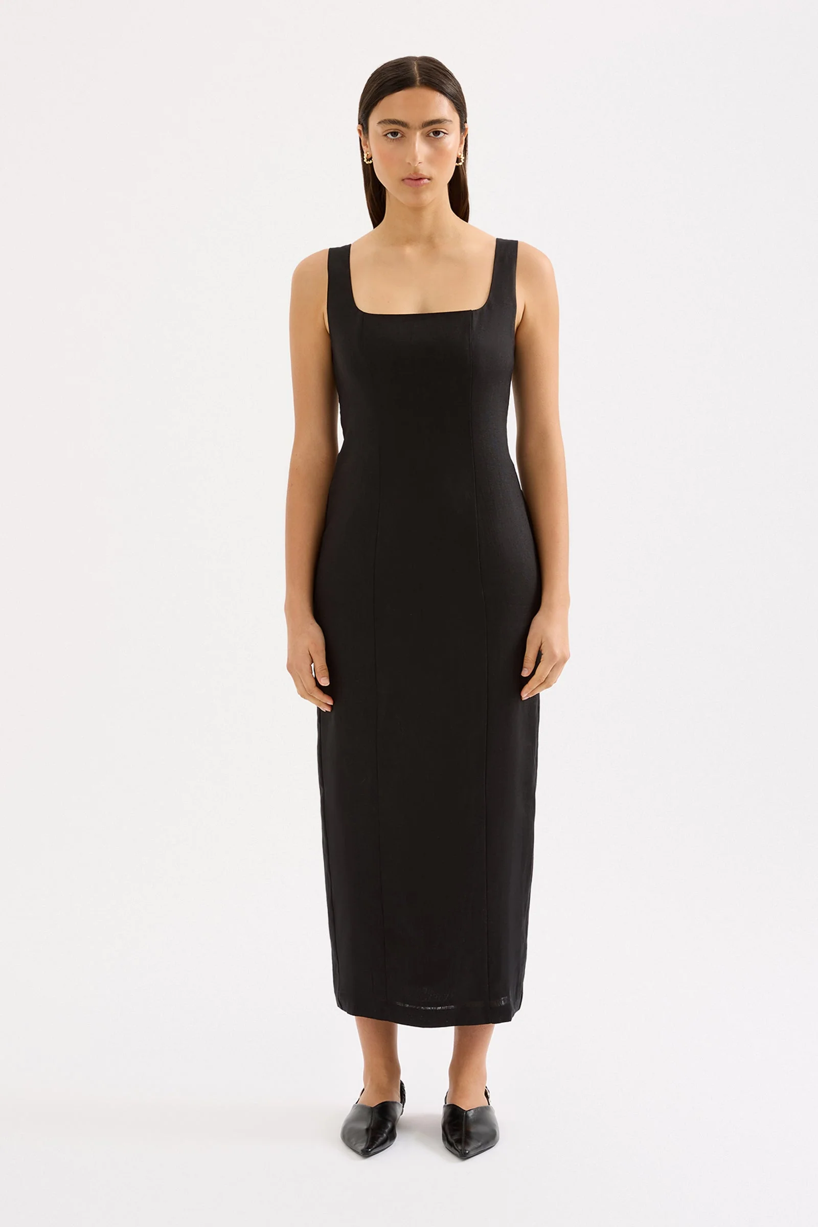 MONROE LINEN MIDI DRESS