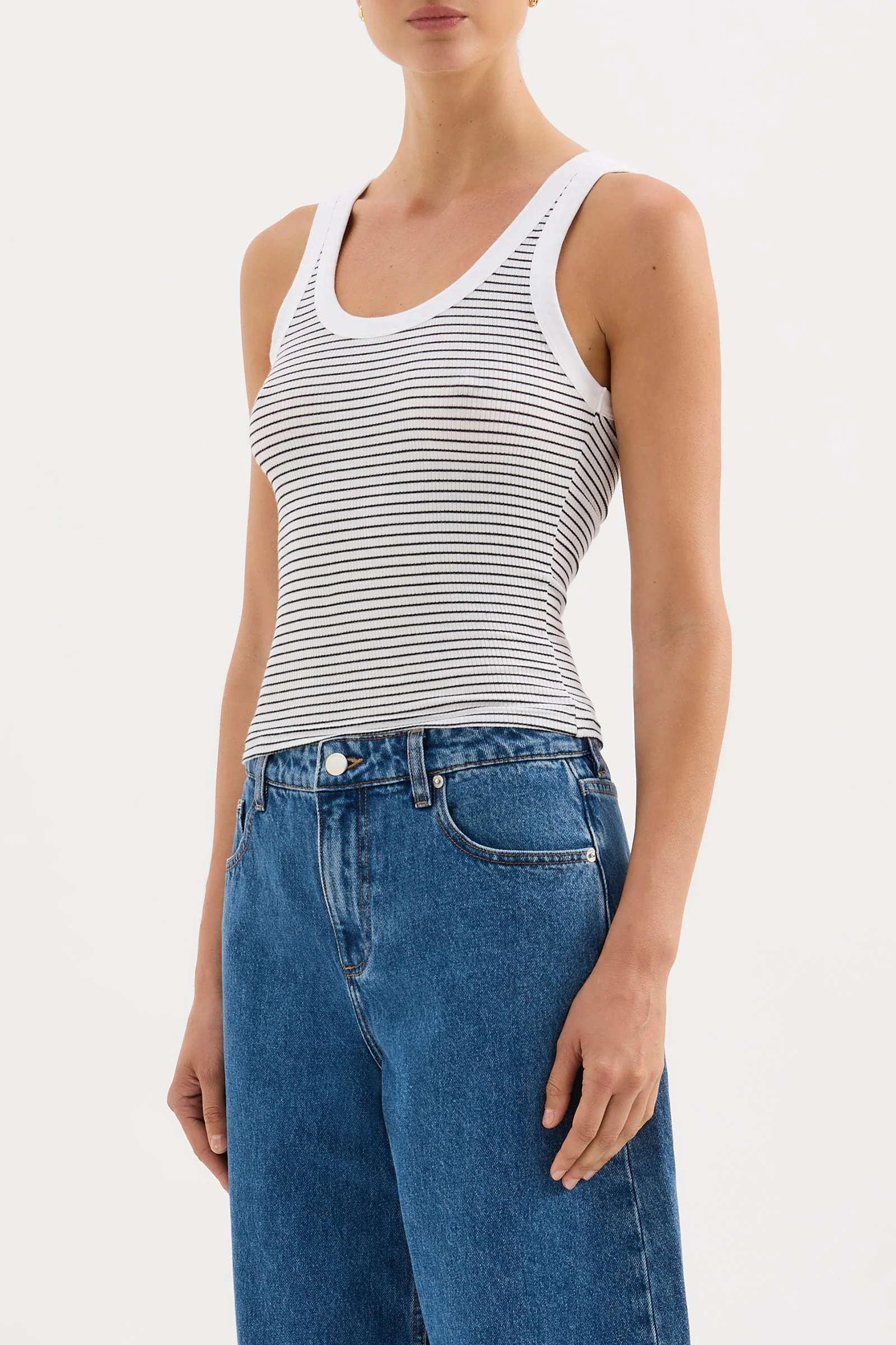 ORGANIC STRIPE RIB SINGLET - Image 3